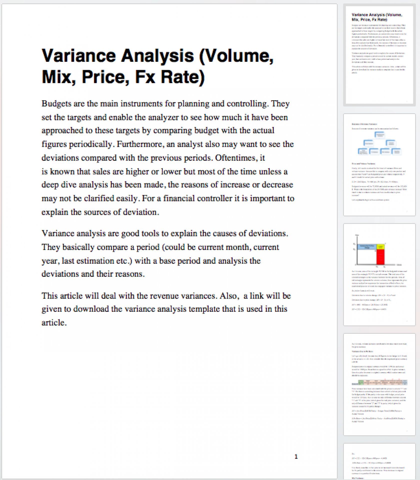 variance analysis case study