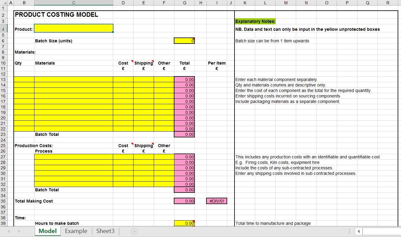 Pricing Your Product Product Costing Excel Template Eloquens