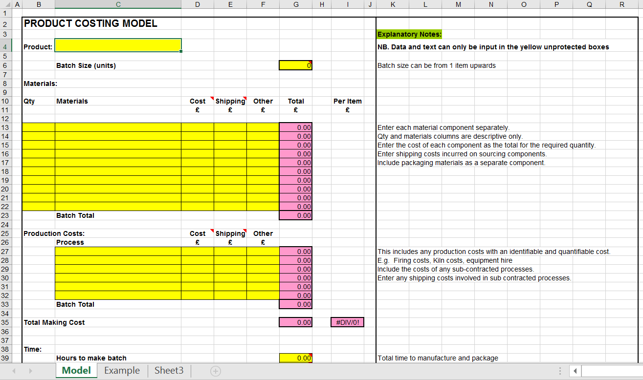 job costing excel template