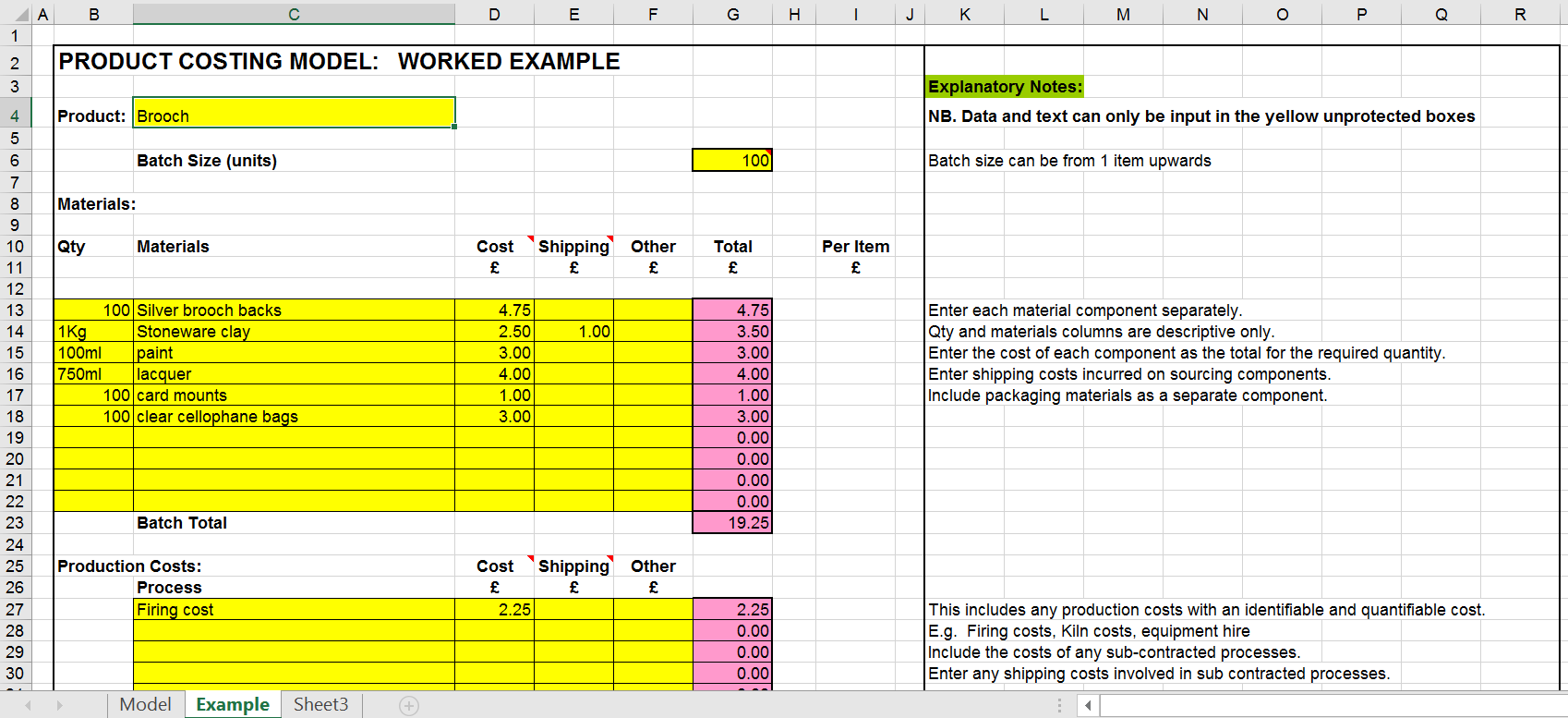 job costing excel template