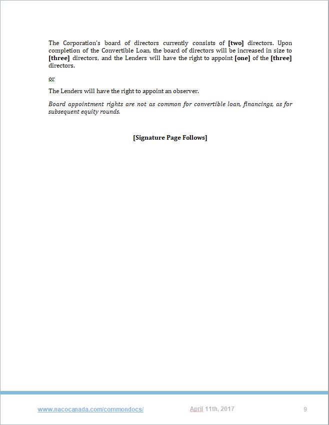 Convertible Note Term Sheet Template