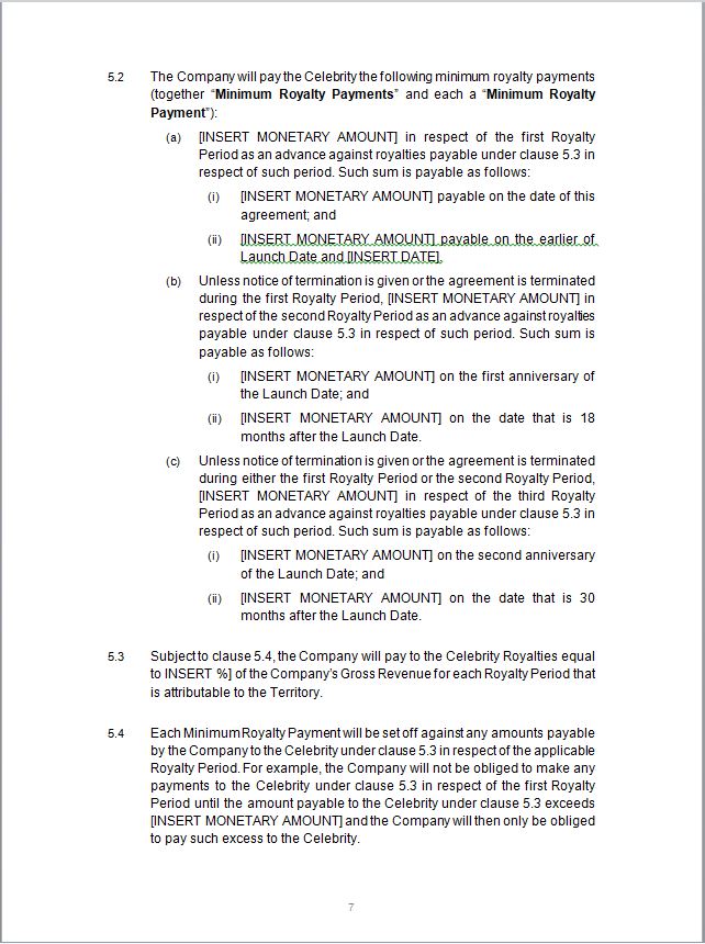 Celebrity Endorsement Agreement Template Eloquens