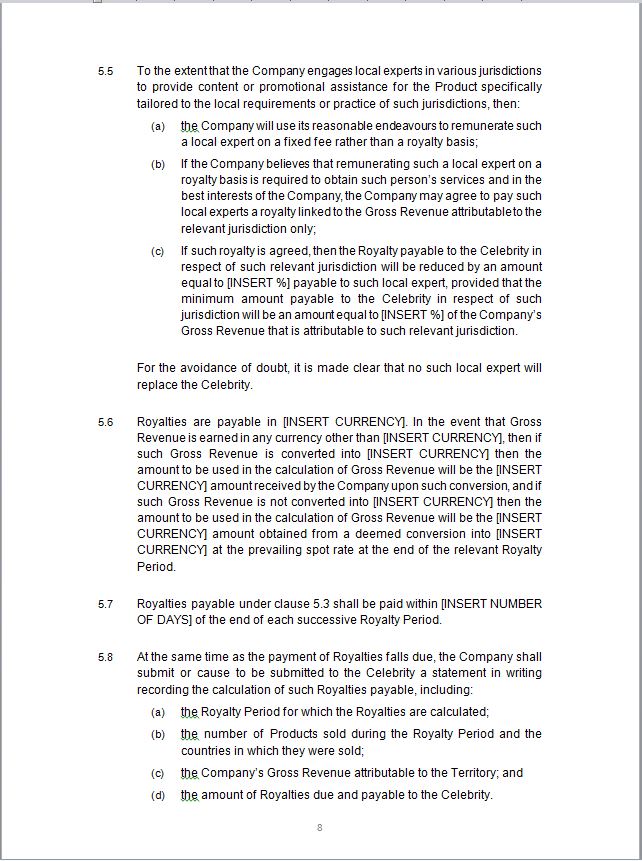 Celebrity Endorsement Agreement Template Eloquens