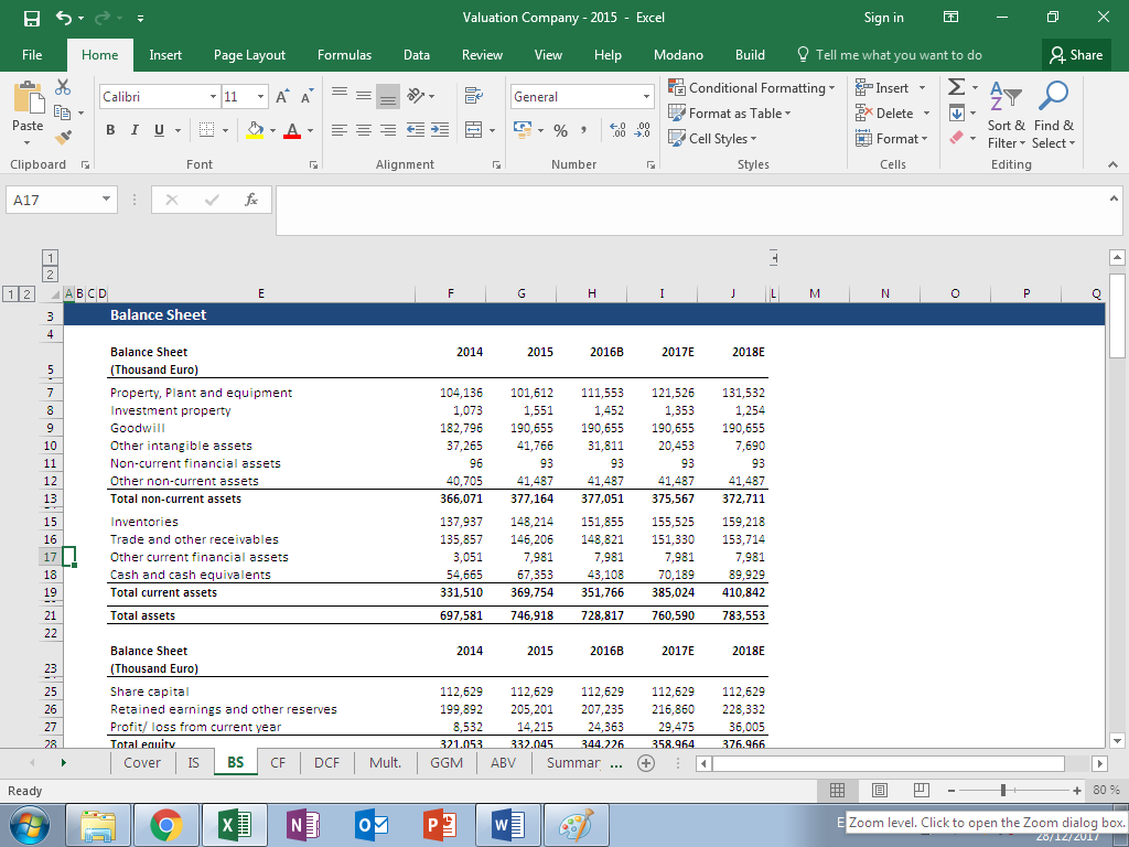 Company Valuation Excel Model - Eloquens