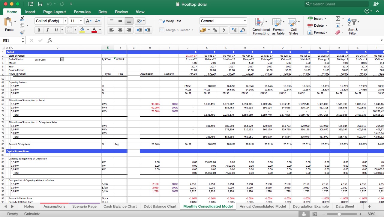 Solar Rooftop Excel Model Eloquens