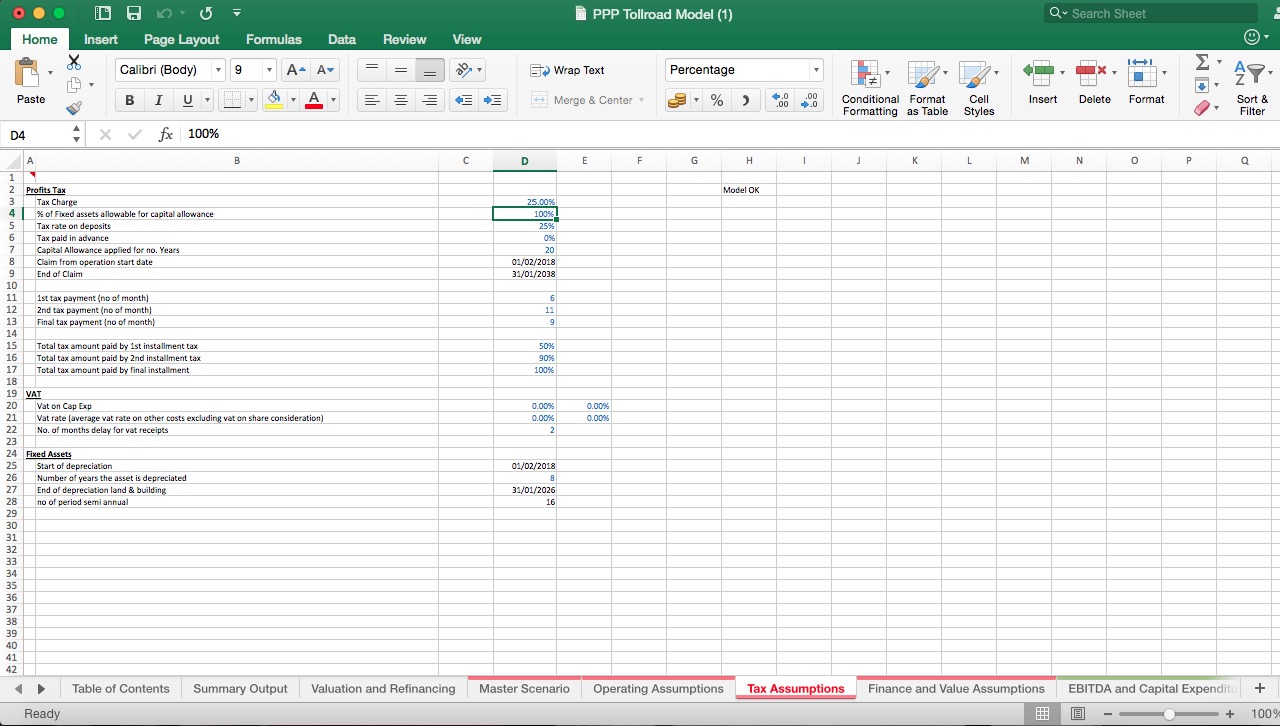 Tollway Project Finance Excel Model - Eloquens