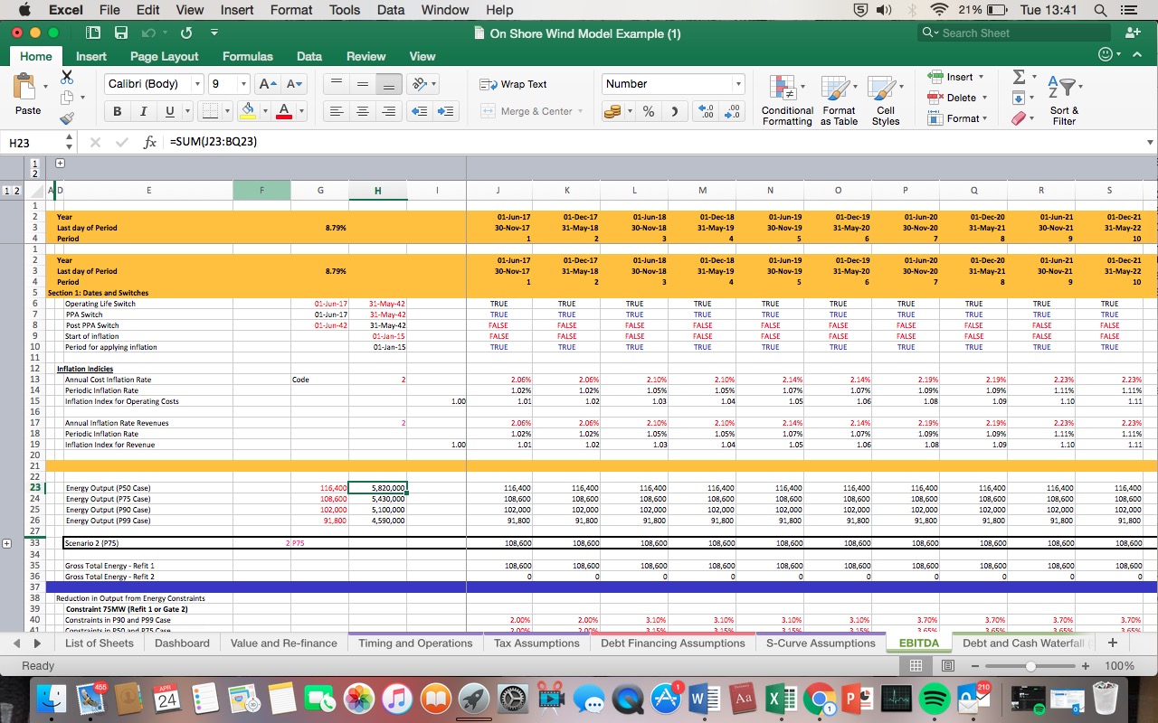 On Shore Wind Excel Model - Eloquens