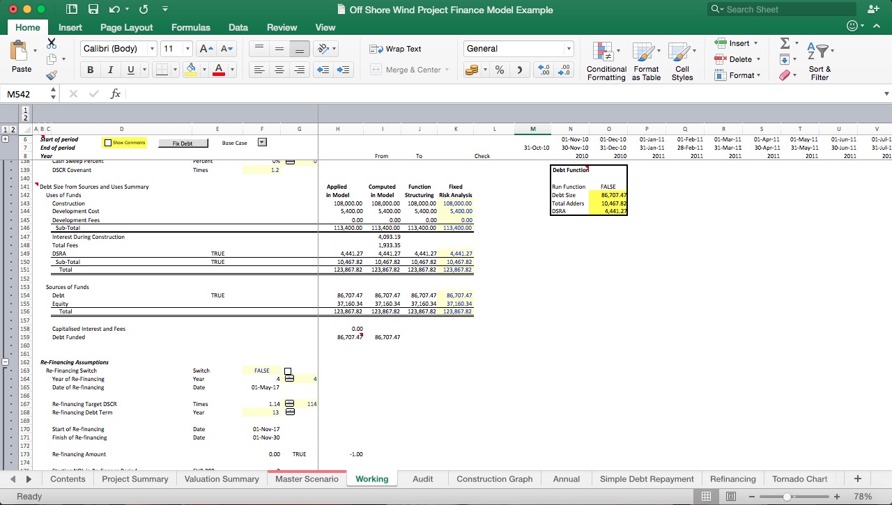 Off Shore Wind Project Finance Excel Model - Eloquens