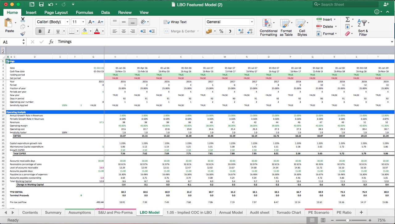 LBO Excel Model - with Capital Structure Analysis - Eloquens