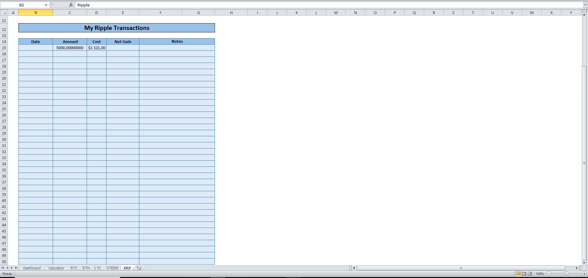 Cryptocurrency Real-time Price Tracker in Excel - Eloquens