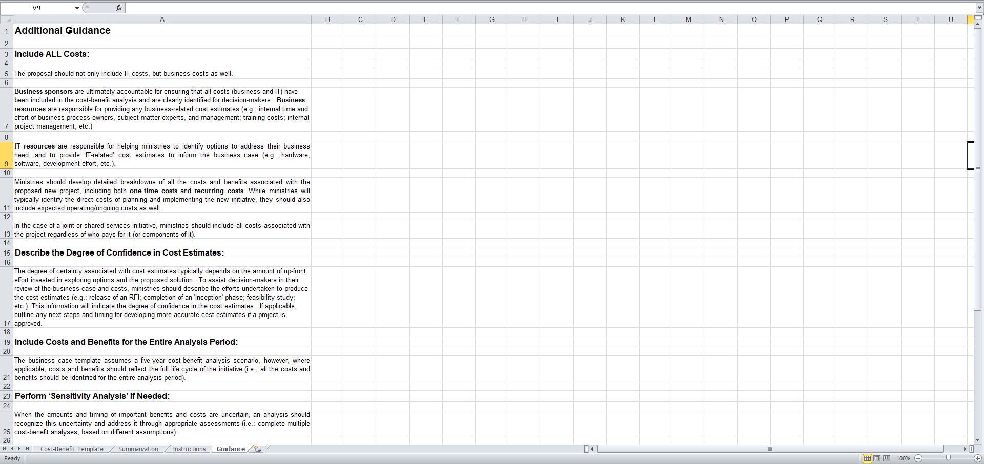 Cost Benefit Excel Template Eloquens