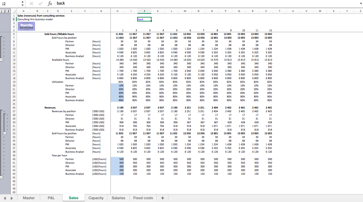 Consulting Firm Excel Financial Model Eloquens