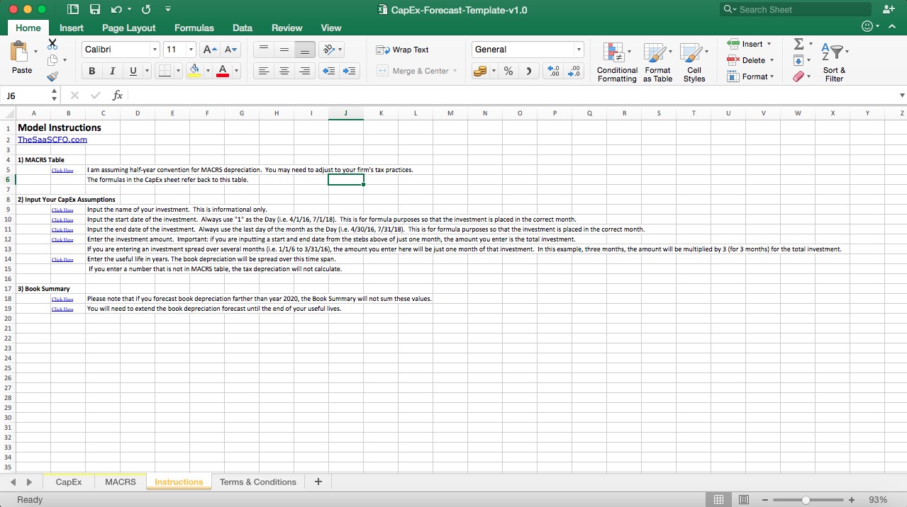 Capital Expenditure Forecast Excel Model Template Eloquens
