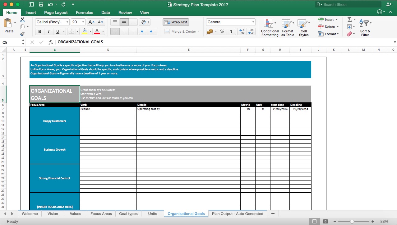 Strategy Plan Template Eloquens