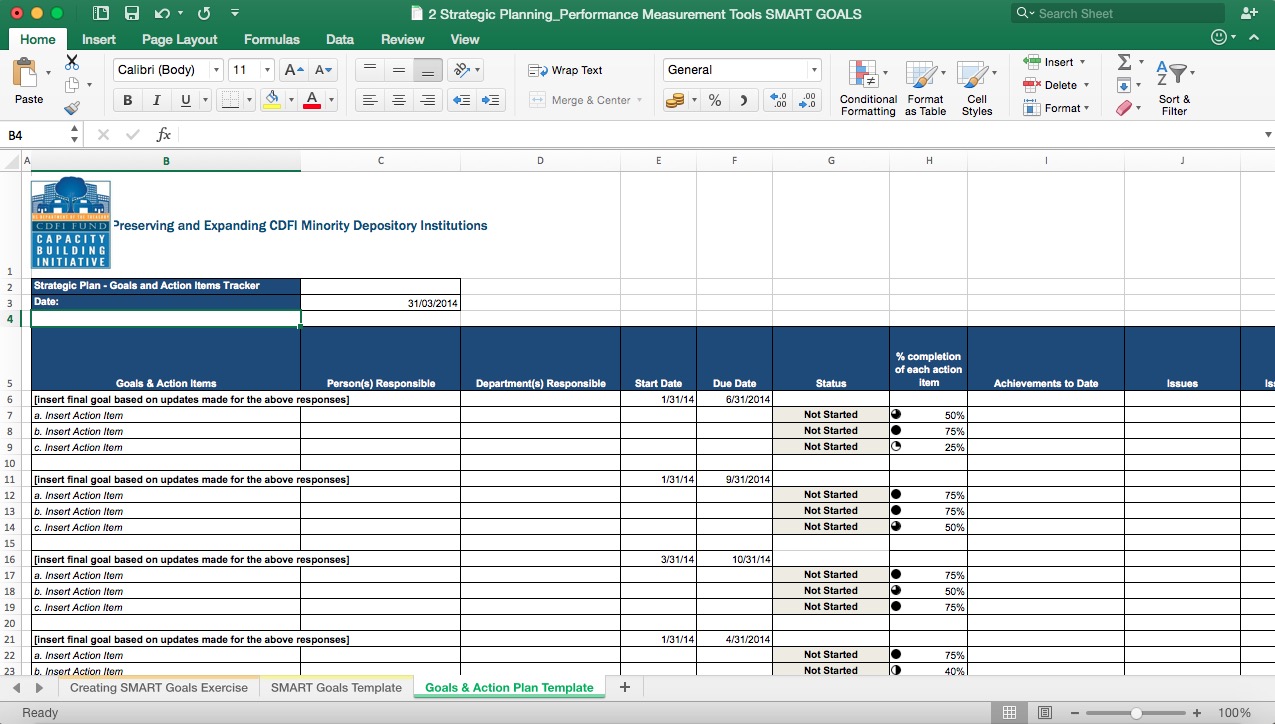 Tracking Strategic Plan Progress Template