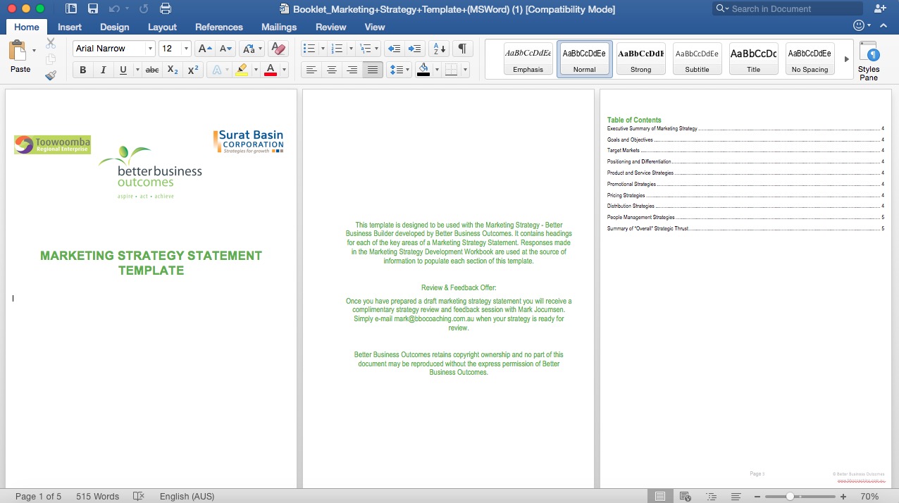 Marketing Strategy Statement Template - Eloquens
