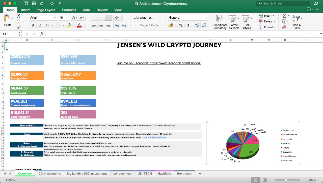 Cryptocurrency Portfolio Excel Tracker Eloquens