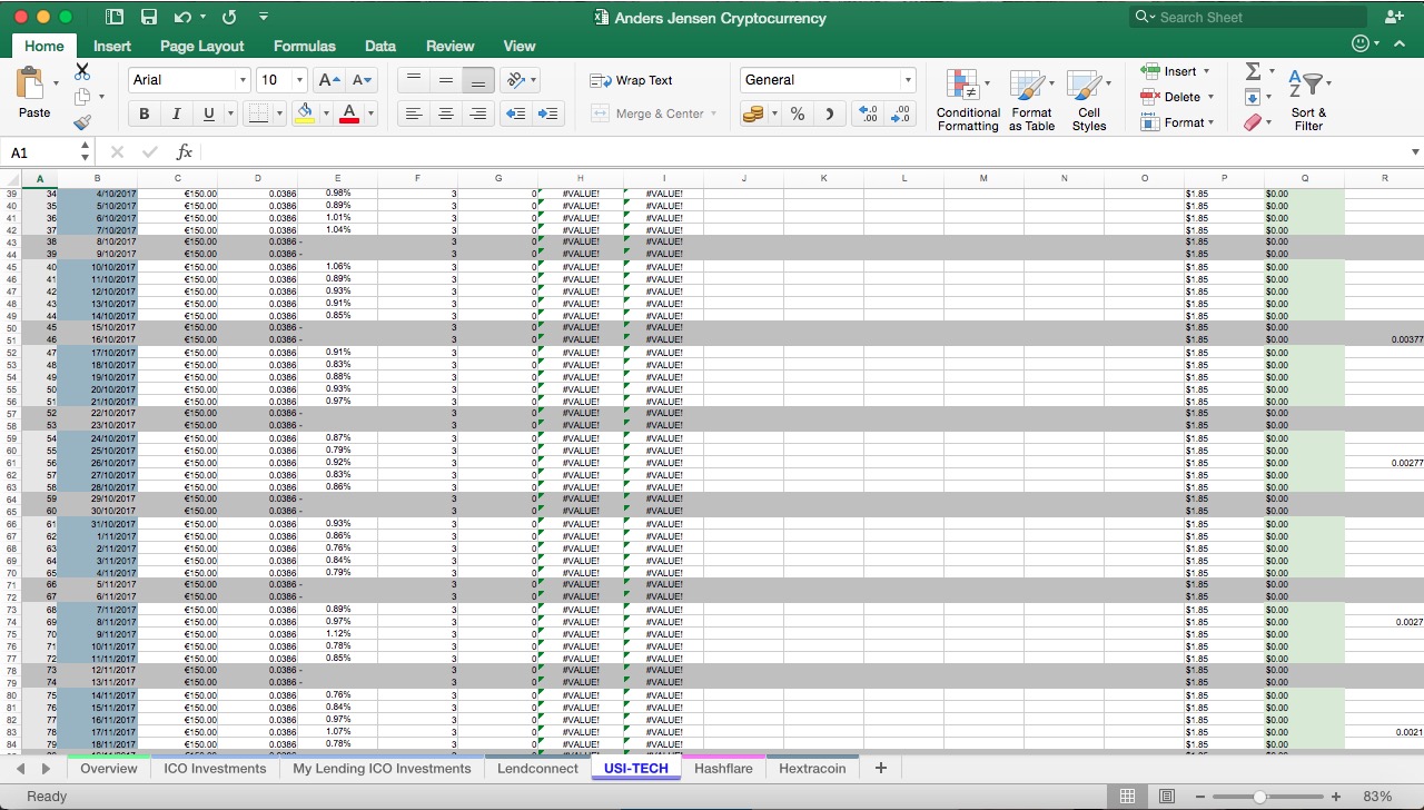 Excel Cryptocurrency Portfolio Tracker