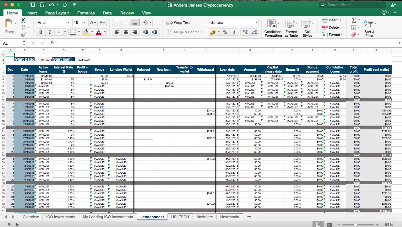 Cryptocurrency Portfolio Excel Tracker Eloquens