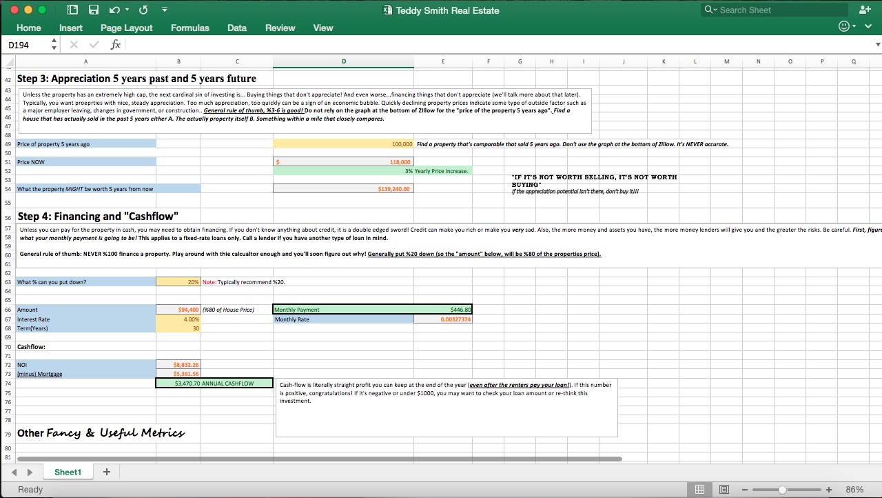 Appreciation Calculator Excel