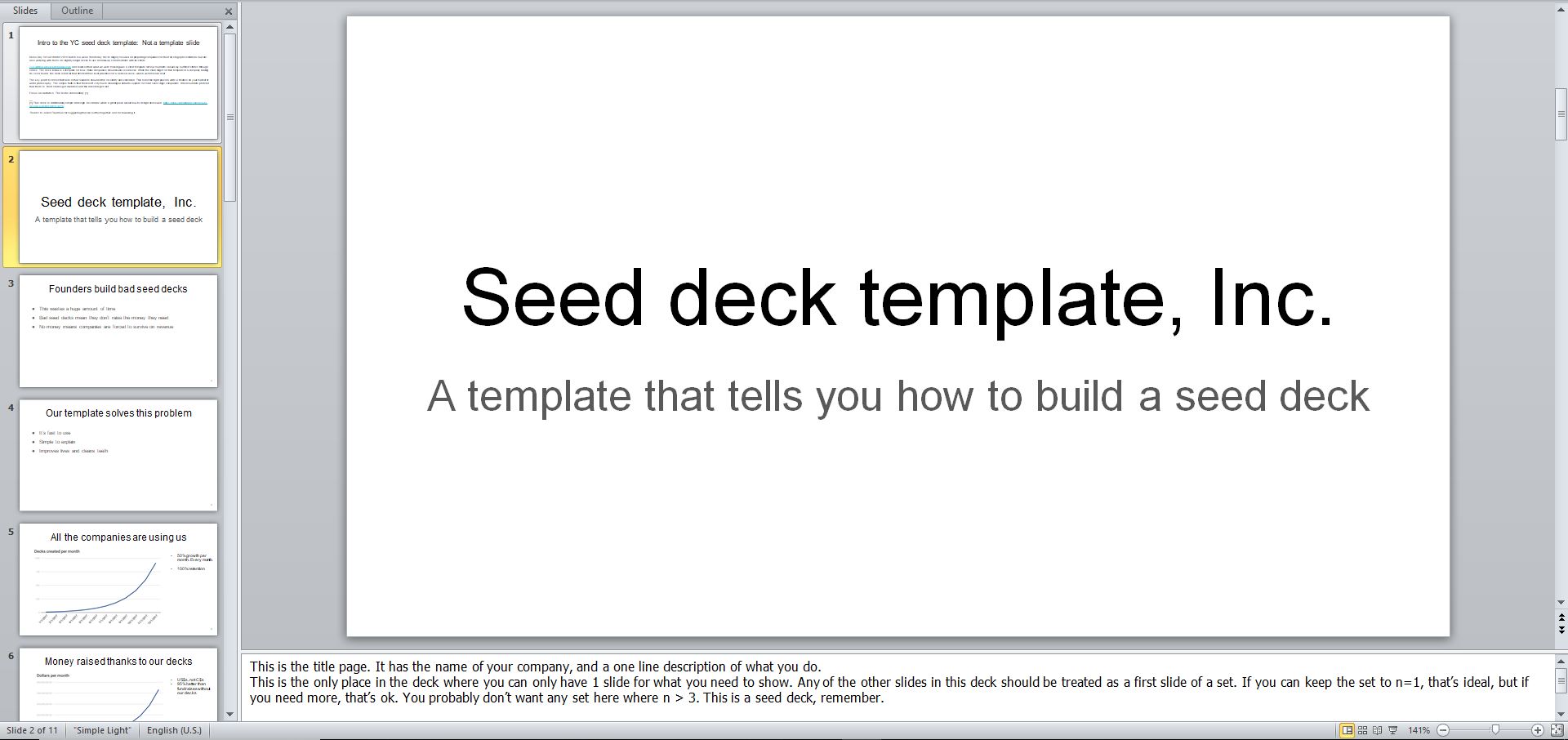 The YC Seed Deck Template Eloquens