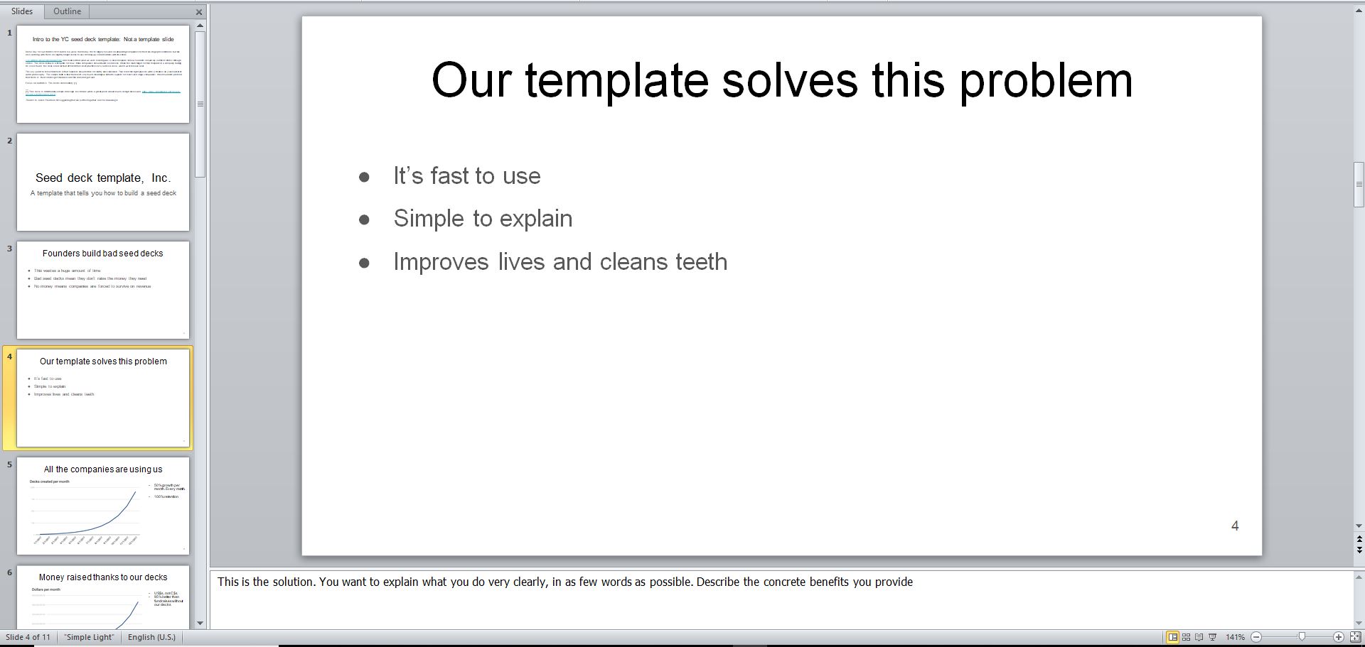 The YC Seed Deck Template Eloquens