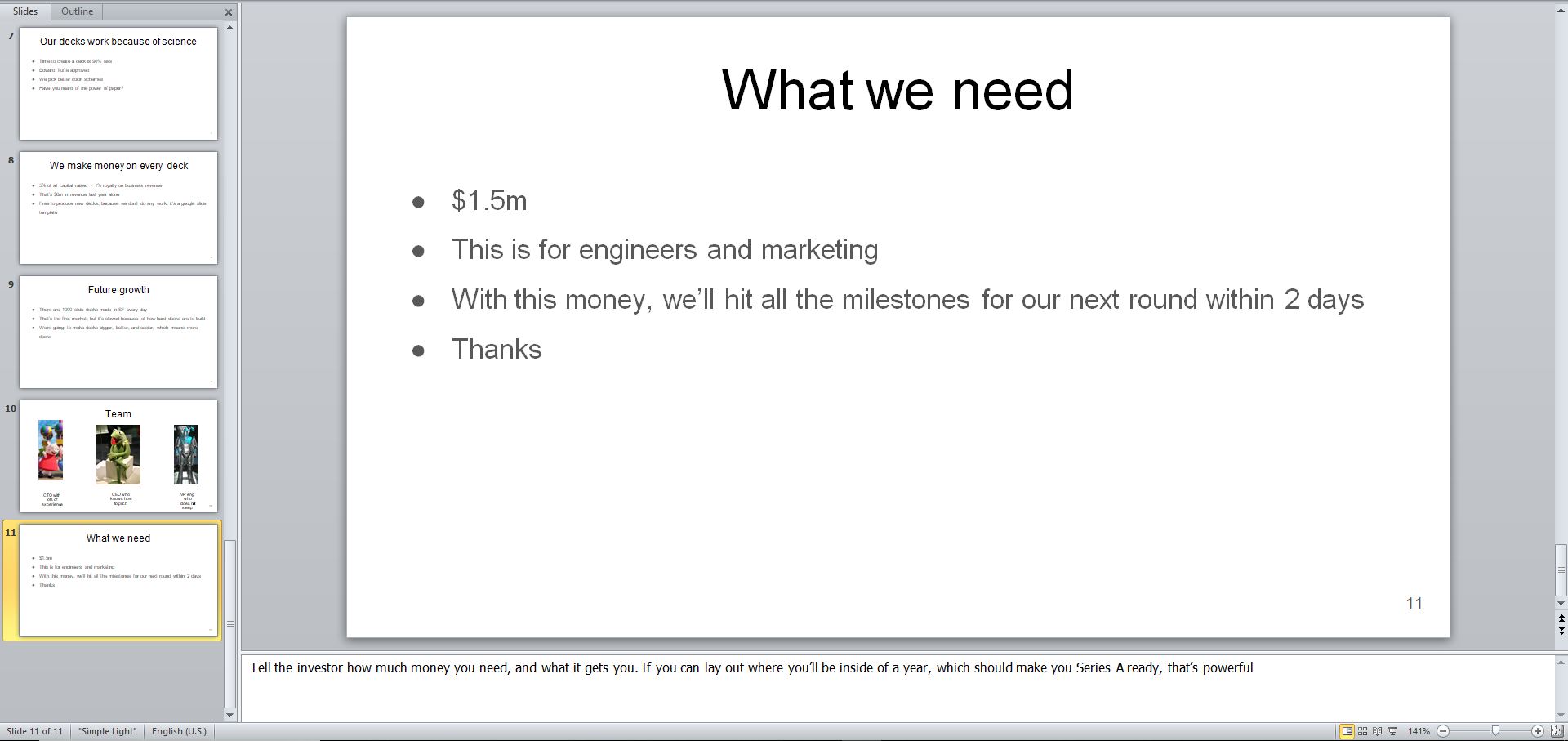 The YC Seed Deck Template Eloquens