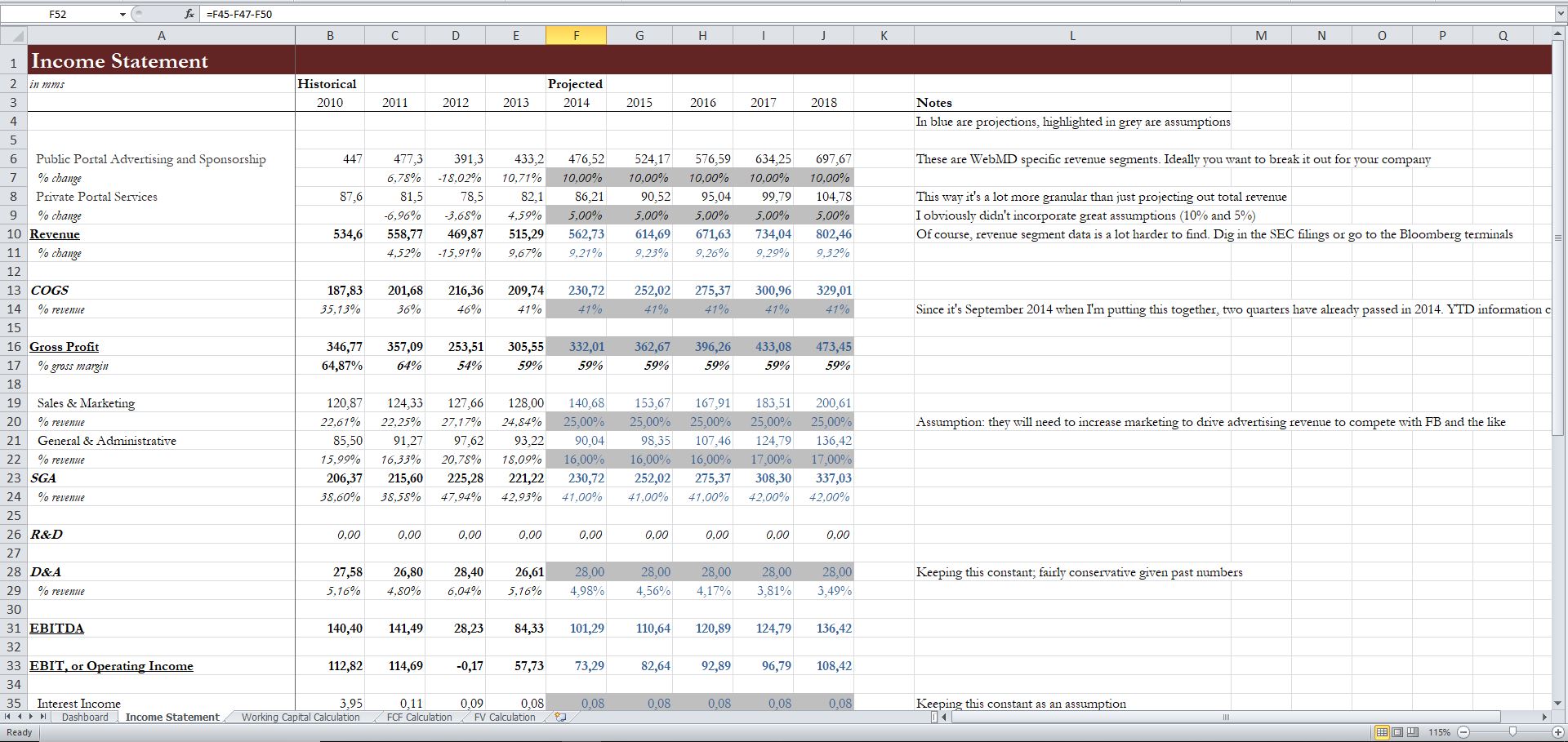 Discount Cash Flow Template in Excel Eloquens