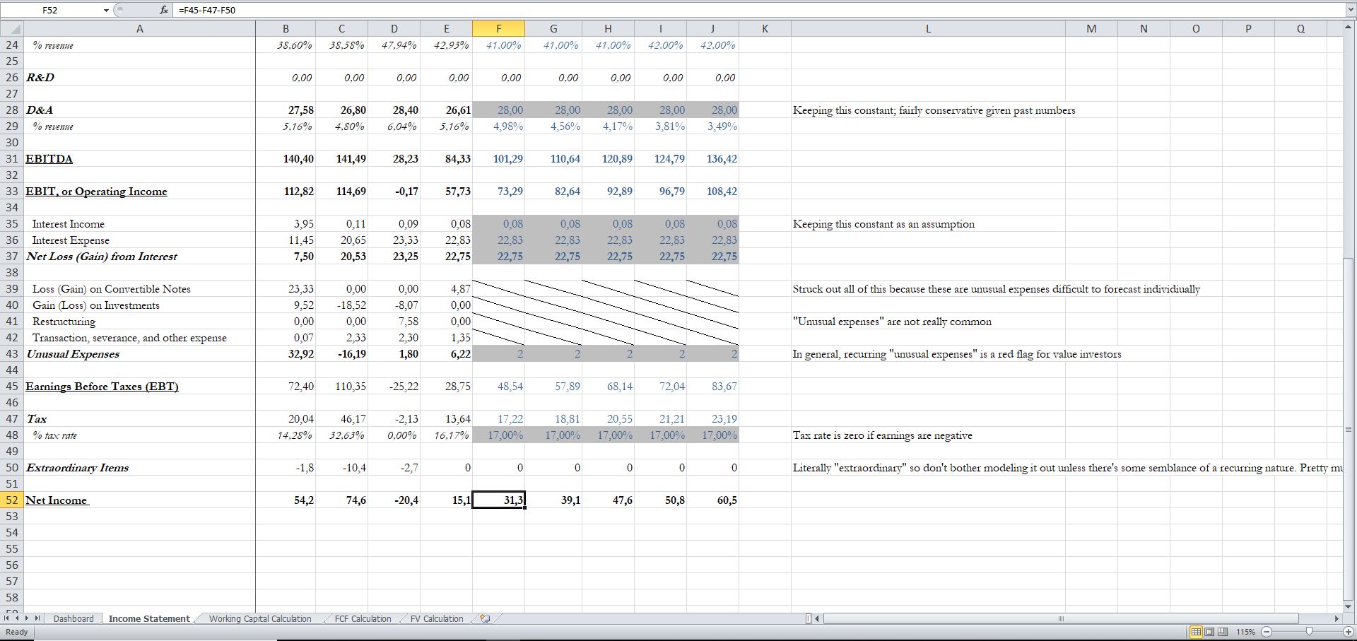 Discount Cash Flow Template in Excel - Eloquens