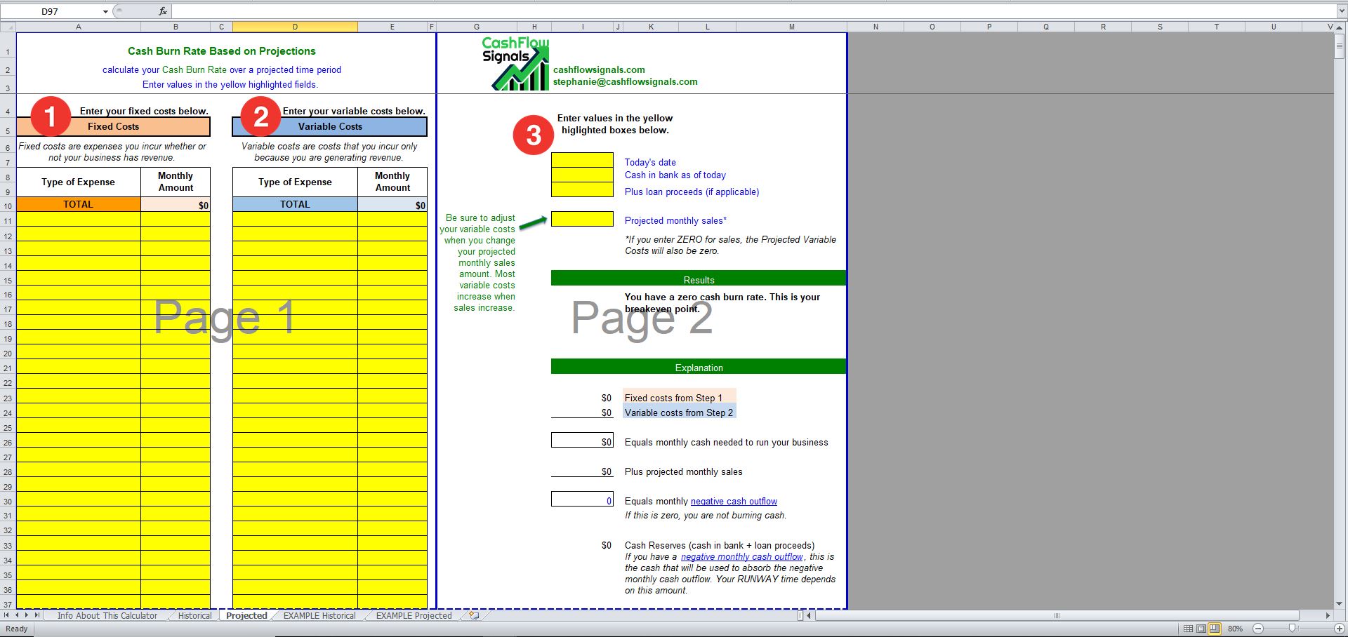 Burn Rate Calculator Eloquens 931