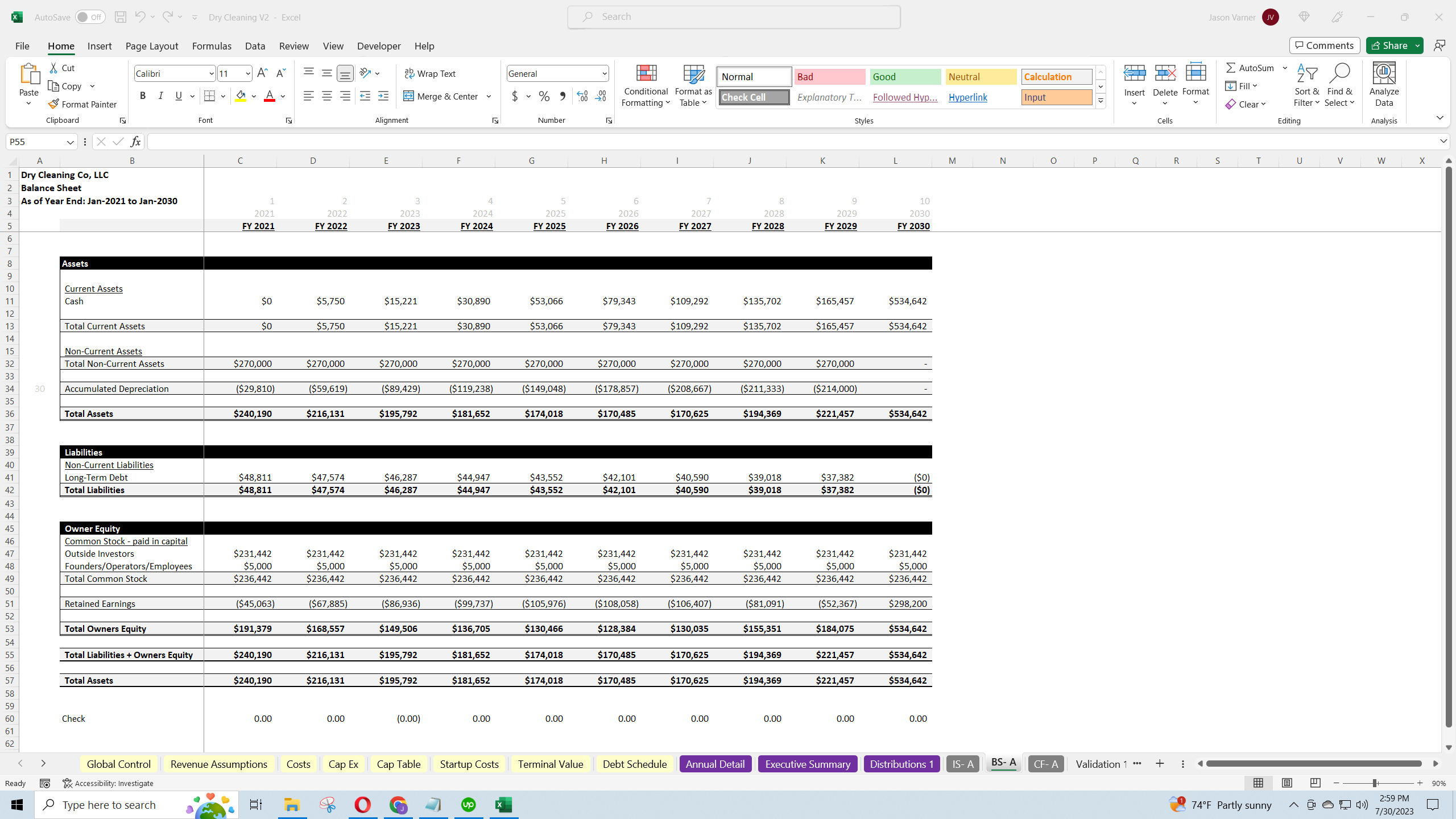 Dry Cleaning Business: Startup Pro-Forma Excel Model - Eloquens