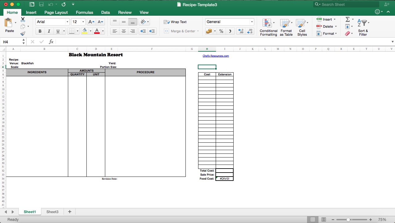 Recipe Template Eloquens