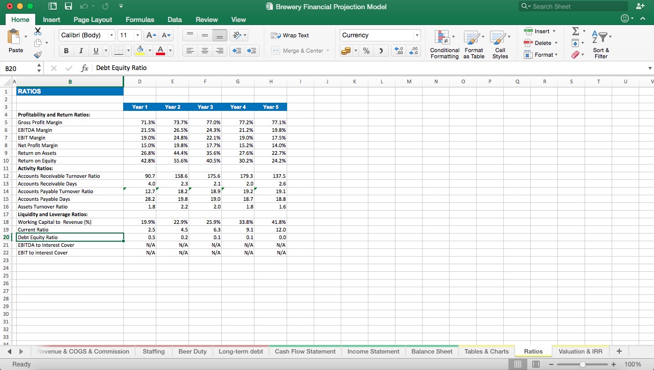 Brewery Financial Projection Model - Eloquens