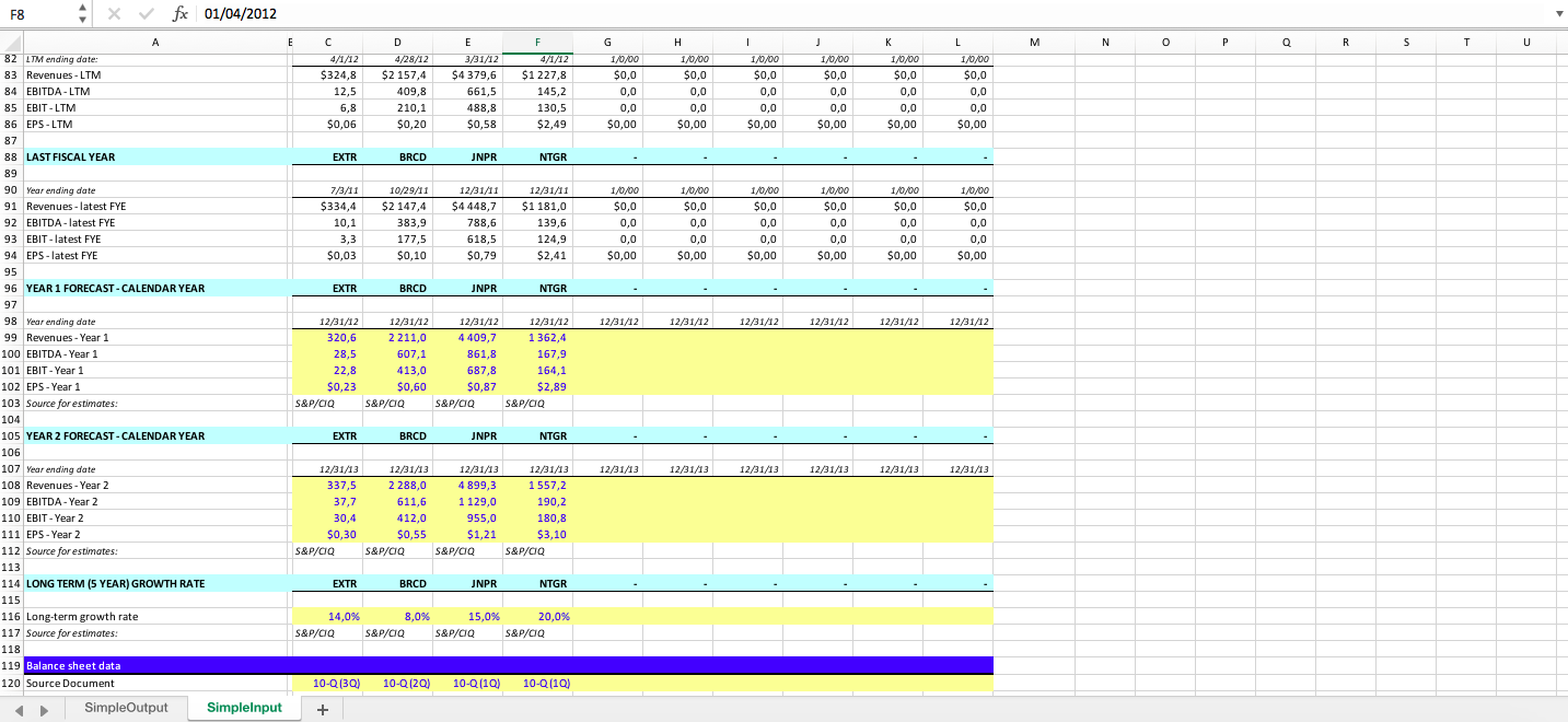Simple Trading Comps Excel Model Template   Instructions Eloquens