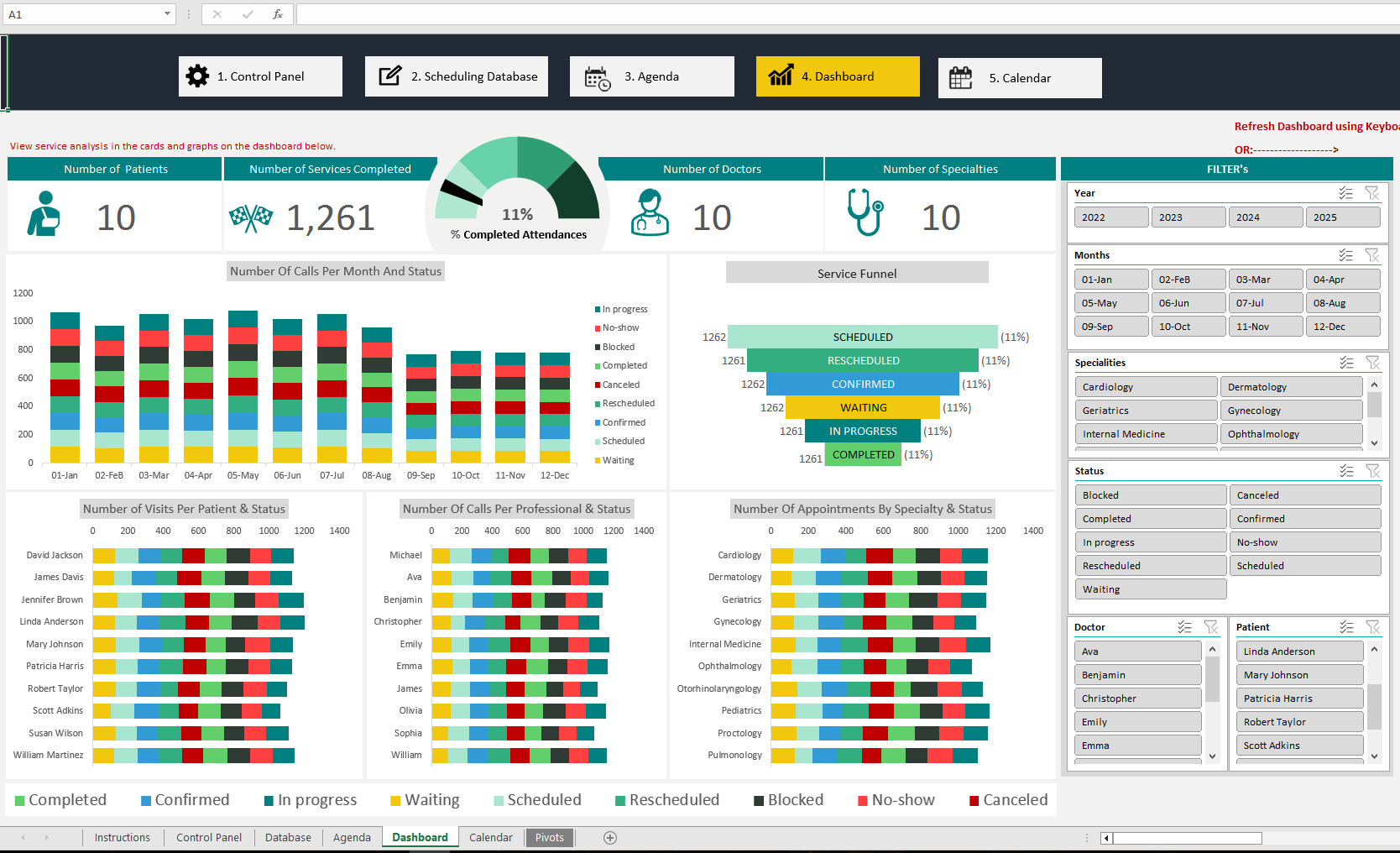 Appointment Management for Medical Clinics (with Dynamic Monthly ...