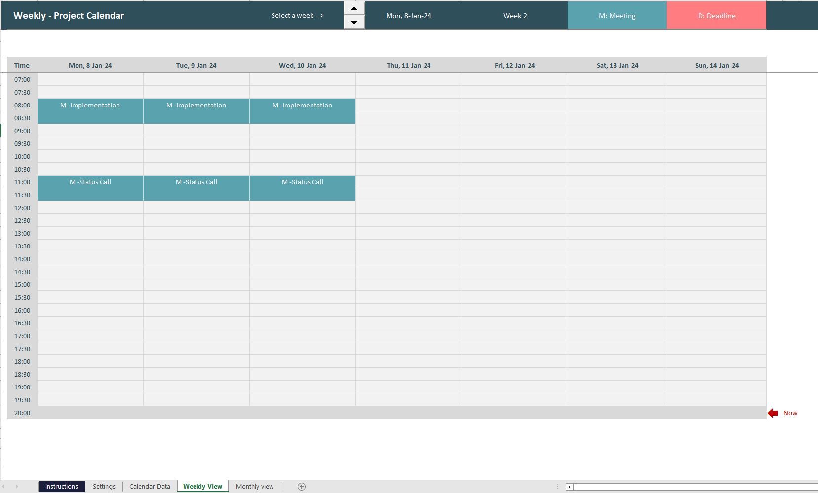 Recurring Appointment Scheduler Calendar - Weekly / Monthly View - Eloquens