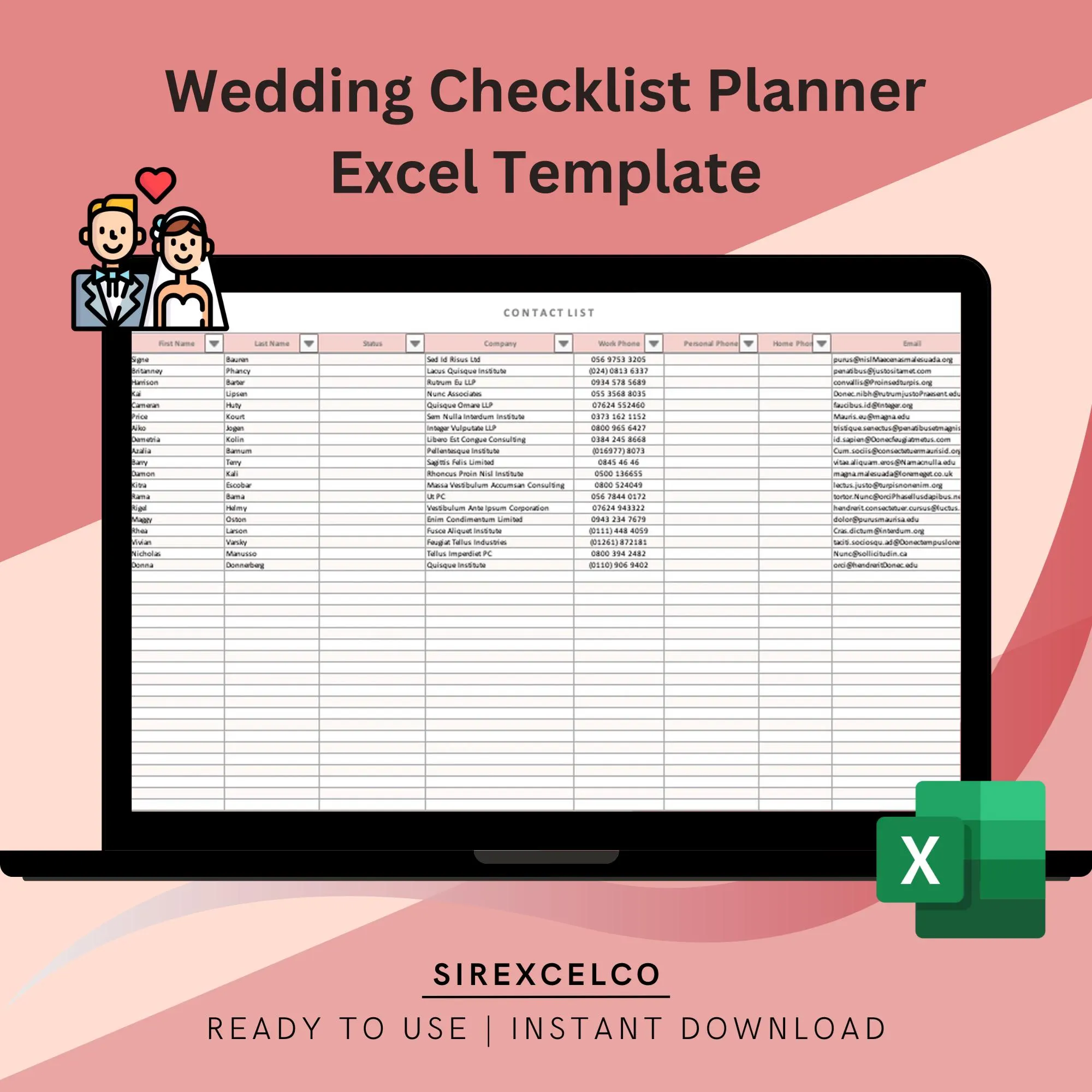 Wedding Planning Excel Template Wedding Budget Template 16+ Free