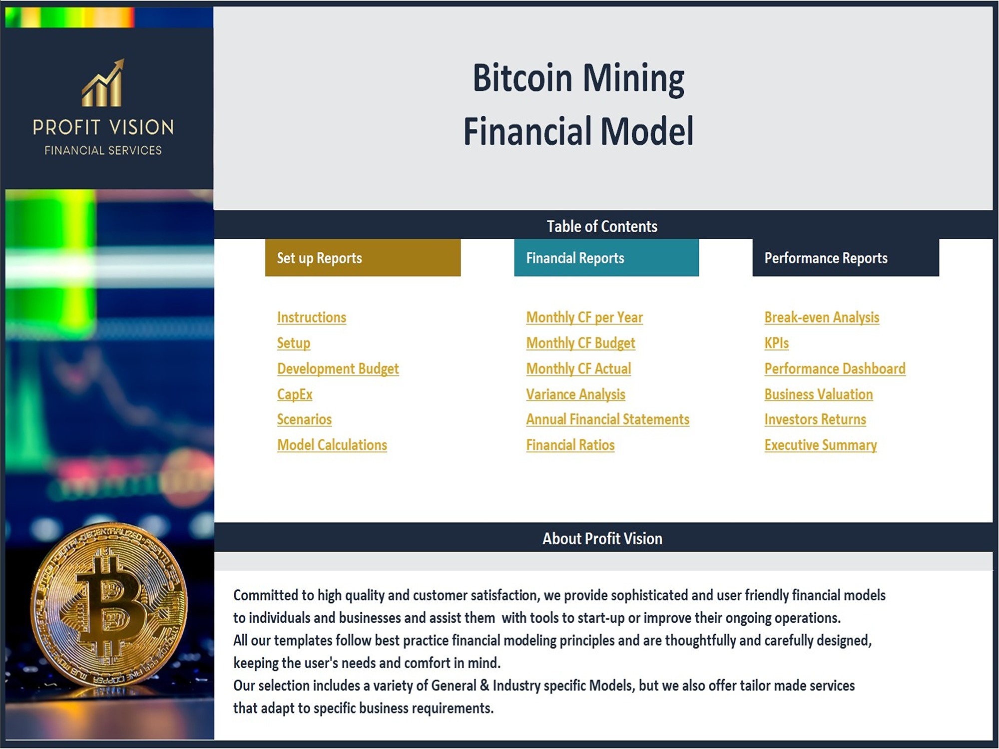 Bitcoin Mining Farm – 10 Year Financial Model - Eloquens