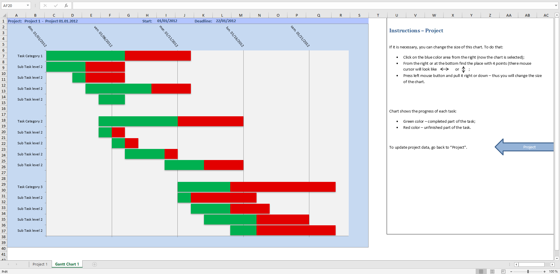 Automatic Gantt Chart Excel Template