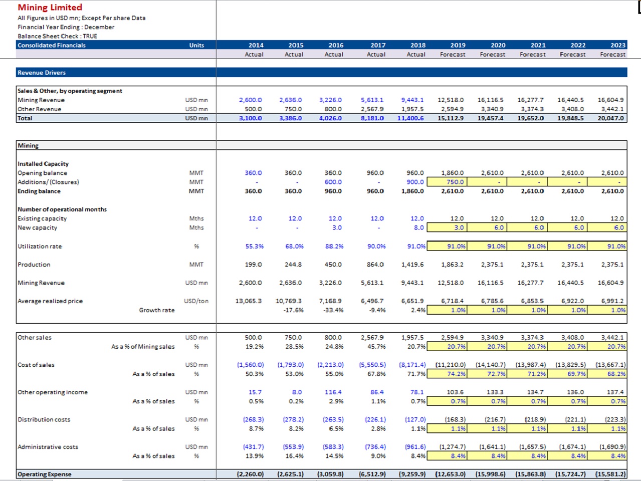 Cash Flow Model Template