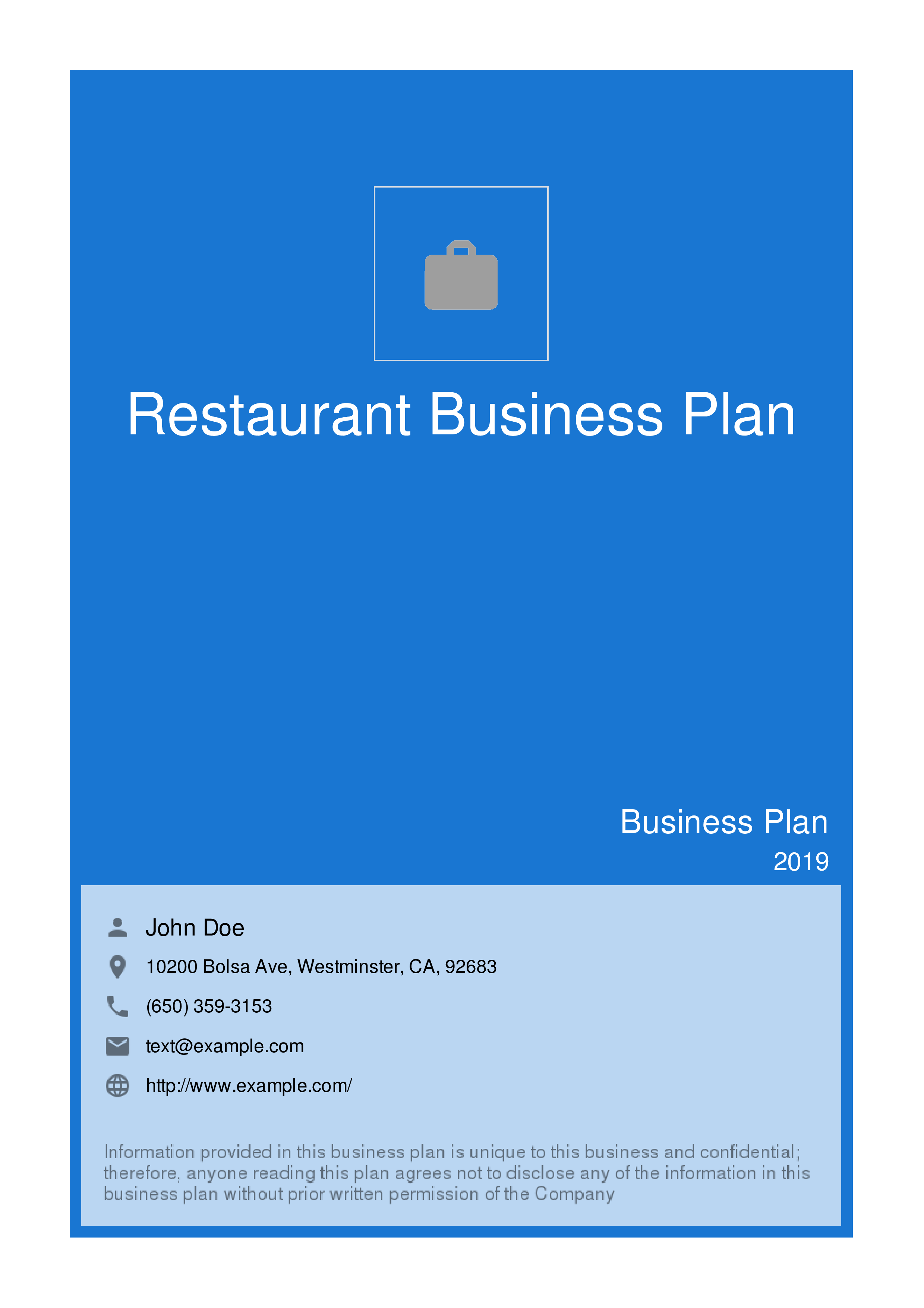 business plans restaurant