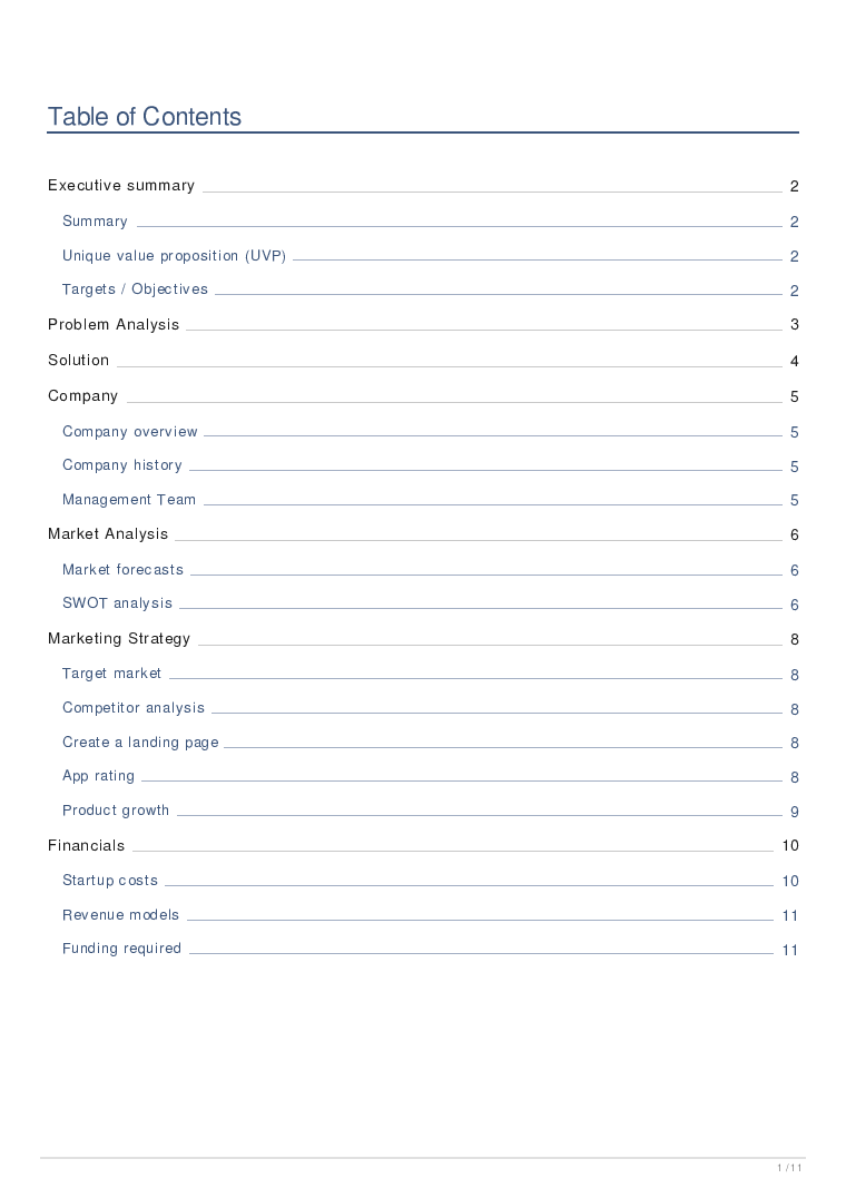 Mobile app business plan template Eloquens