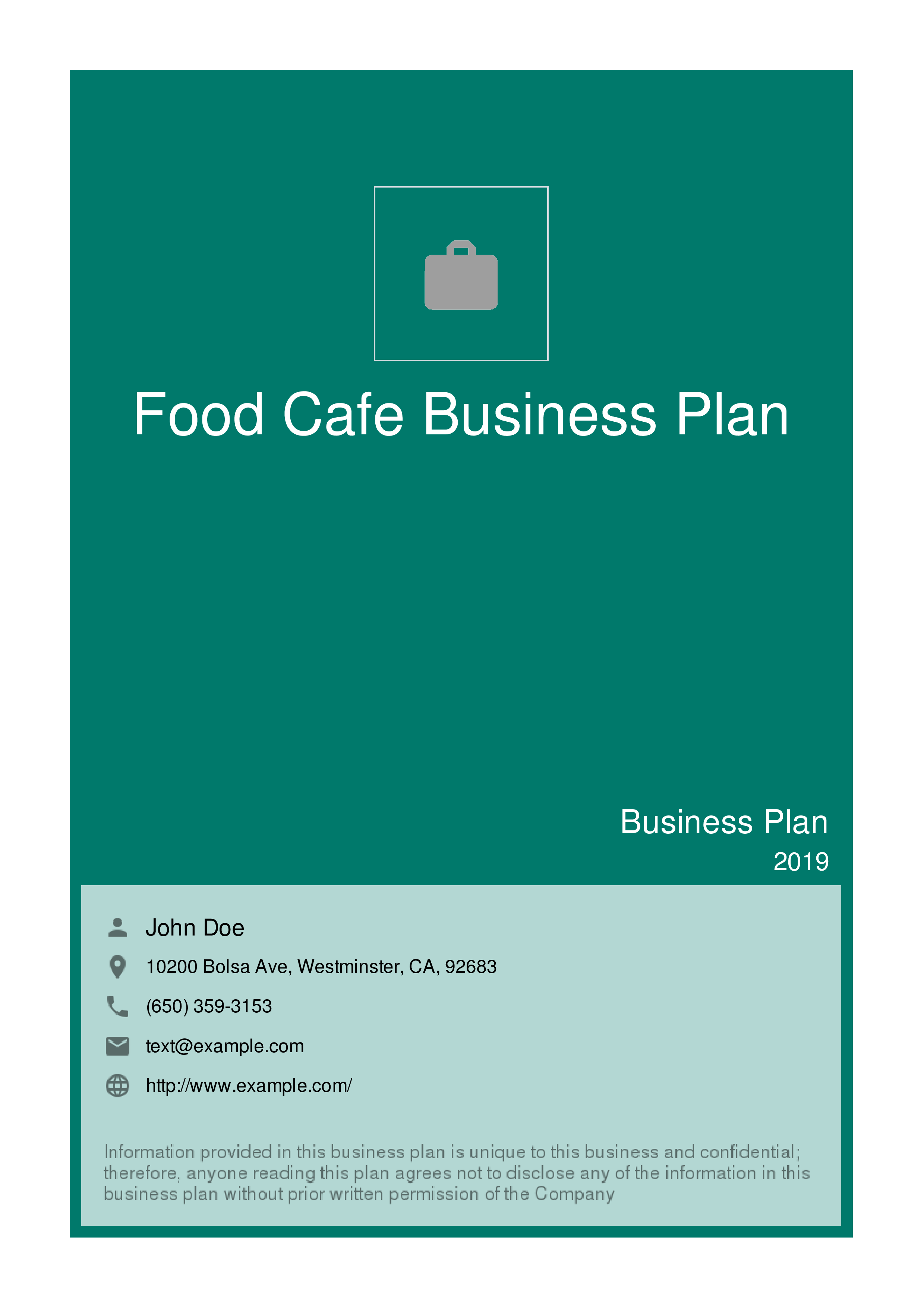 Food Cafe Business Plan Example - Eloquens Inside Brewery Business Plan Template Free