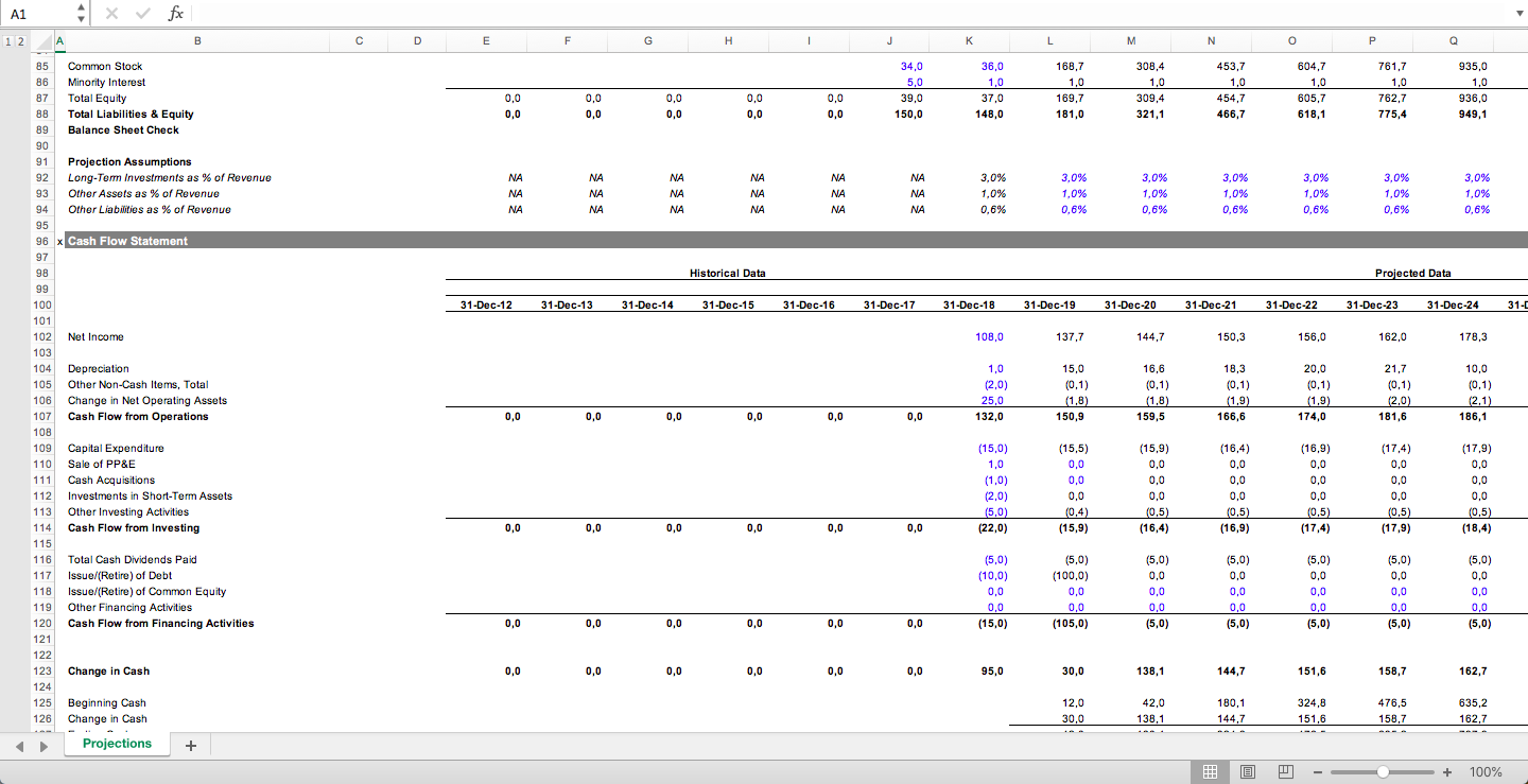 Simple Plug-and-Play 3 Statement Operating Excel Model - Eloquens
