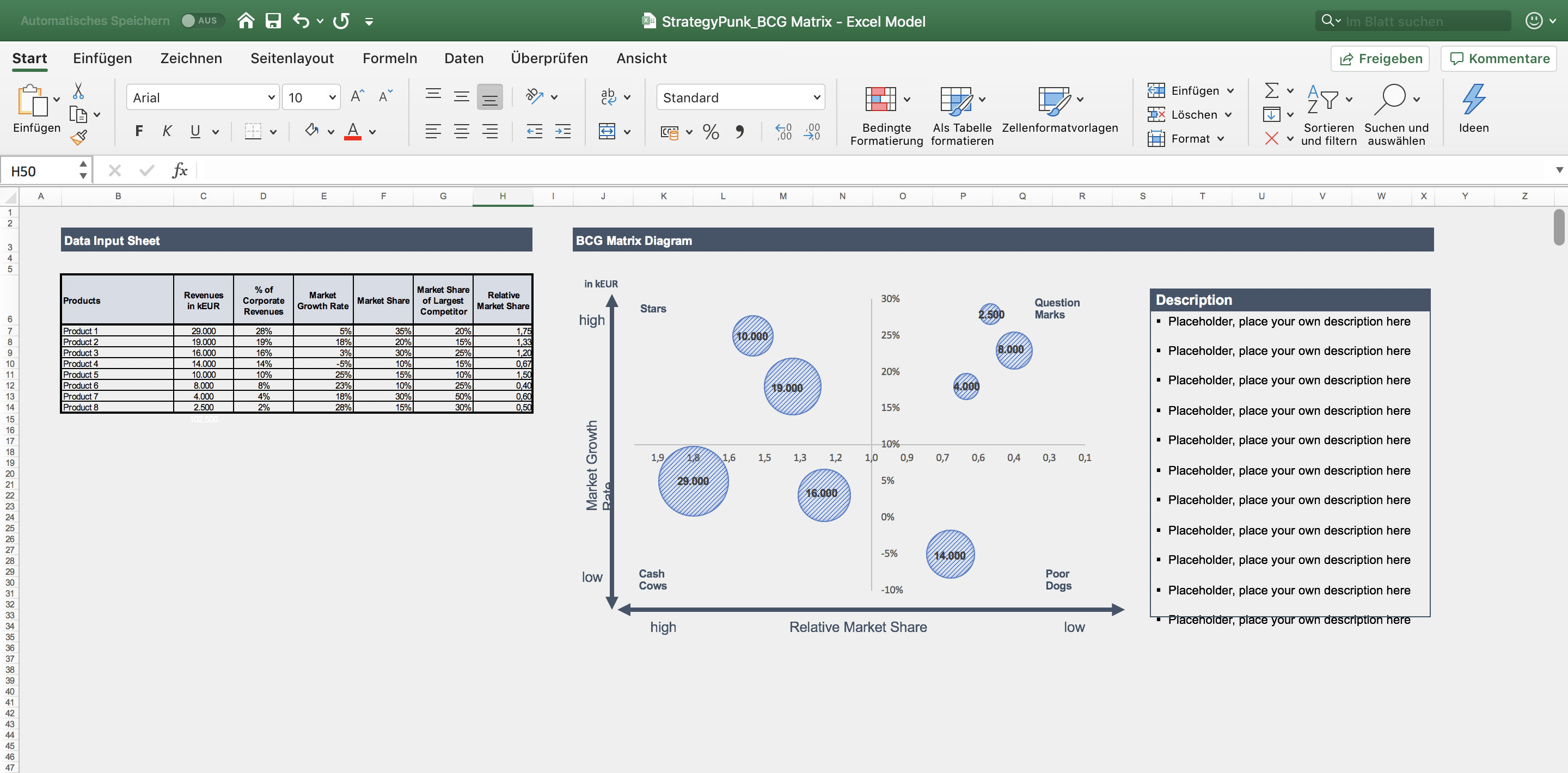 Bcg Matrix Excel Template Free