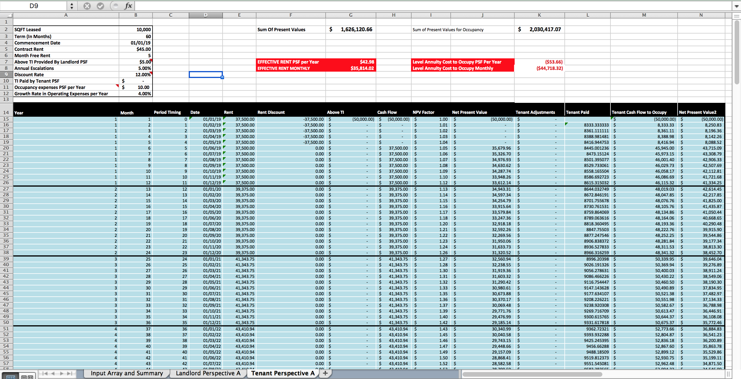 Effective Lease Rate Rent Calculations with Various Terms Eloquens
