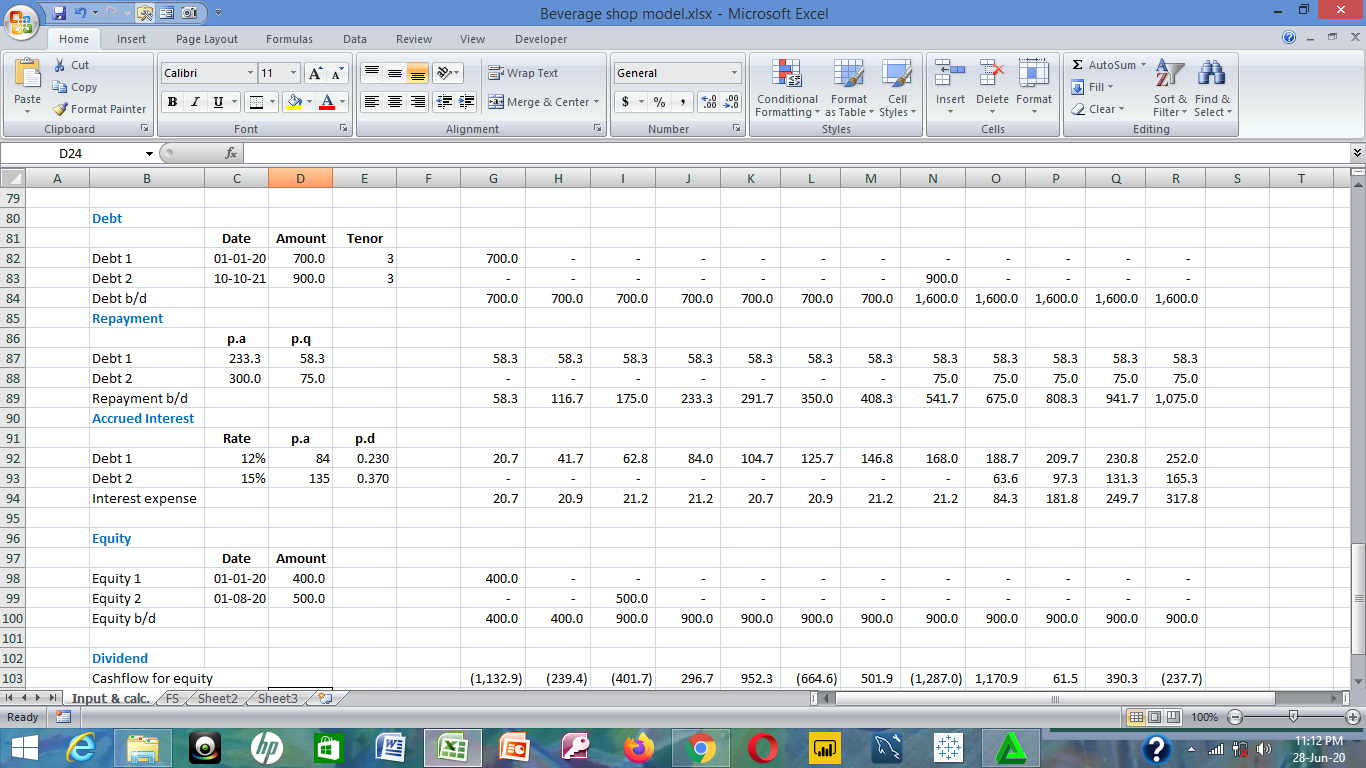 Basic Beverage Shop Excel Model Eloquens