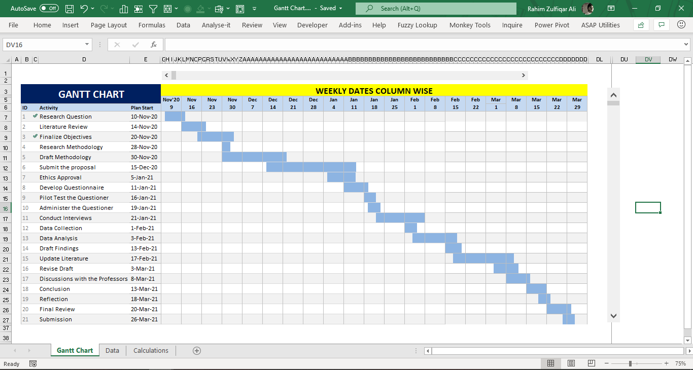 Gantt Chart in Microsoft Excel - Eloquens