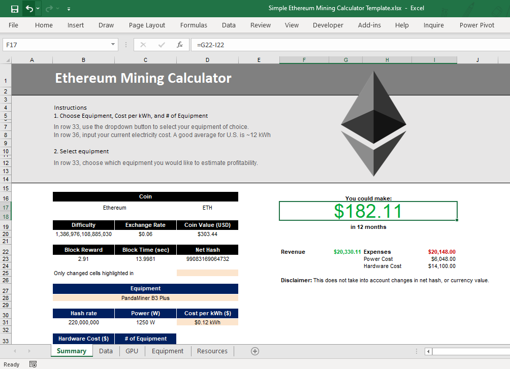 cryptocurrency compare mining calculator