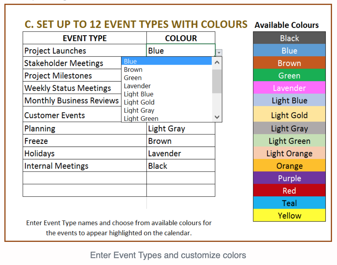 Excel Calendar Template – Excel Calendar 2023 or any year - Eloquens